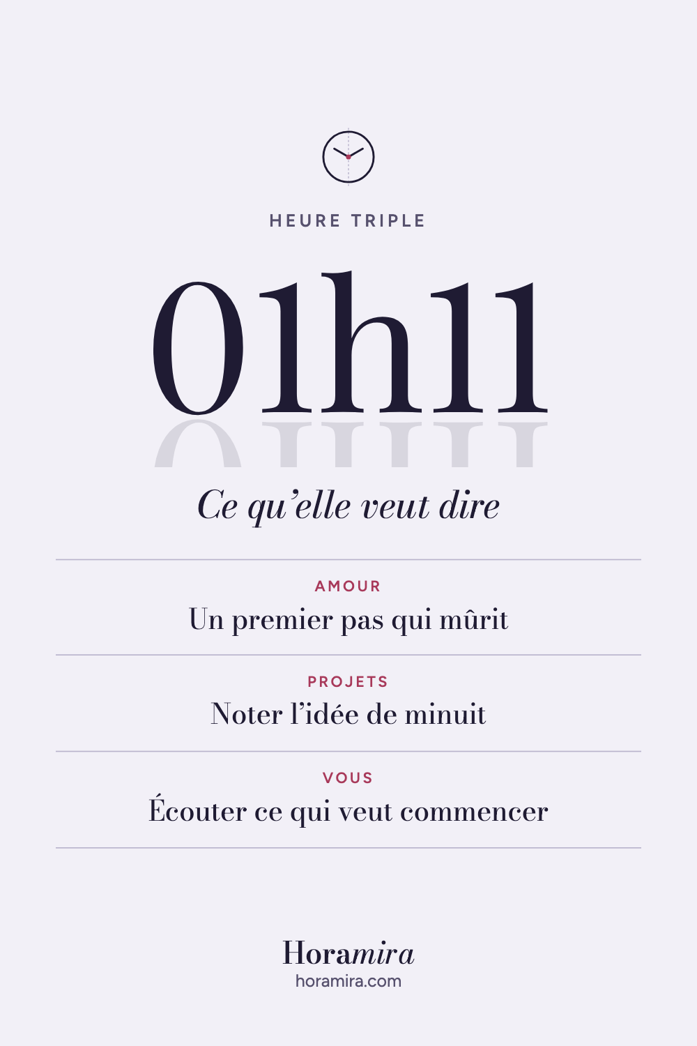 01h11 : signification de l’heure triple