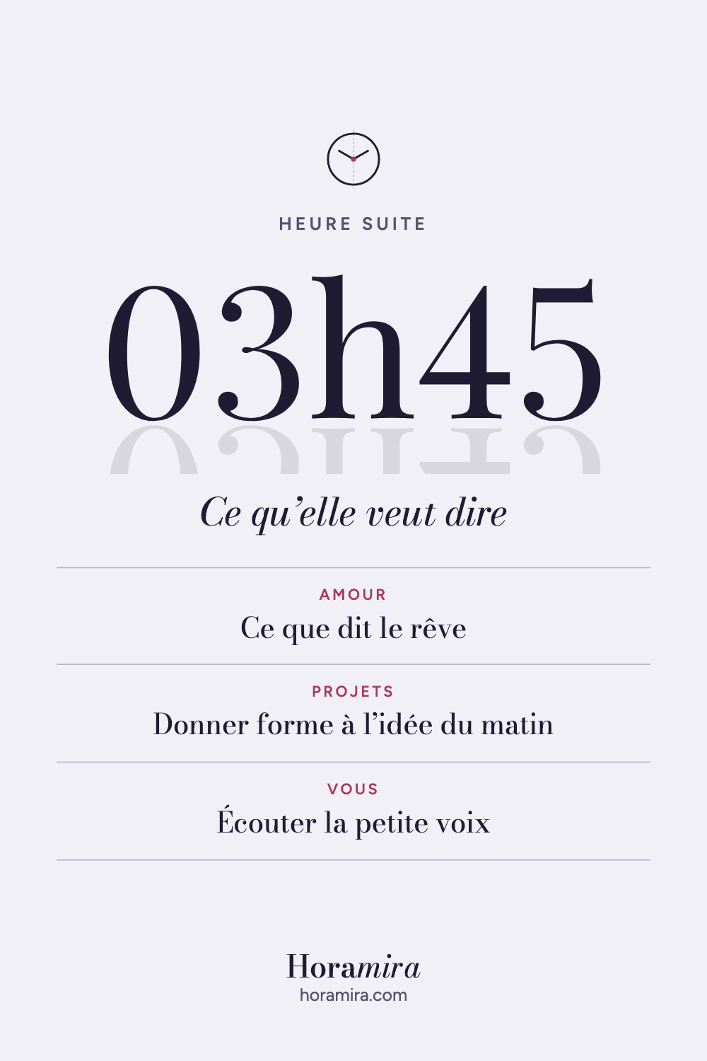 03h45 : signification de l’heure suite