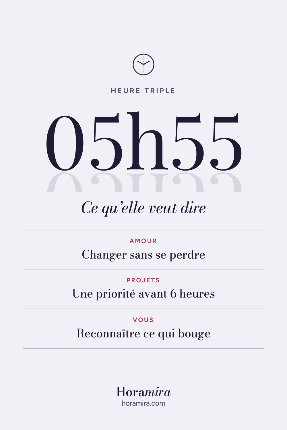 05h55 : signification de l’heure triple