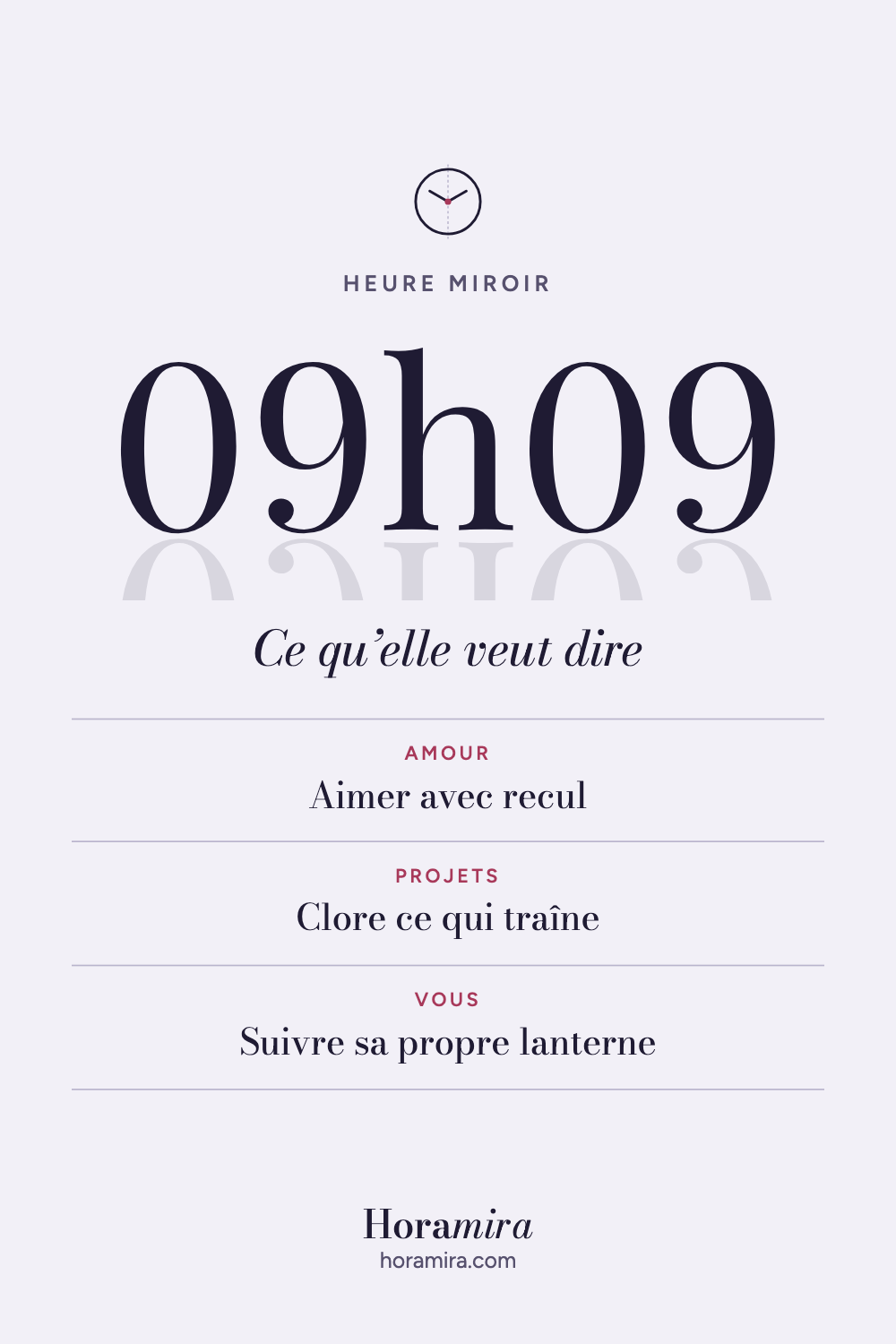 09h09 : signification de l’heure miroir