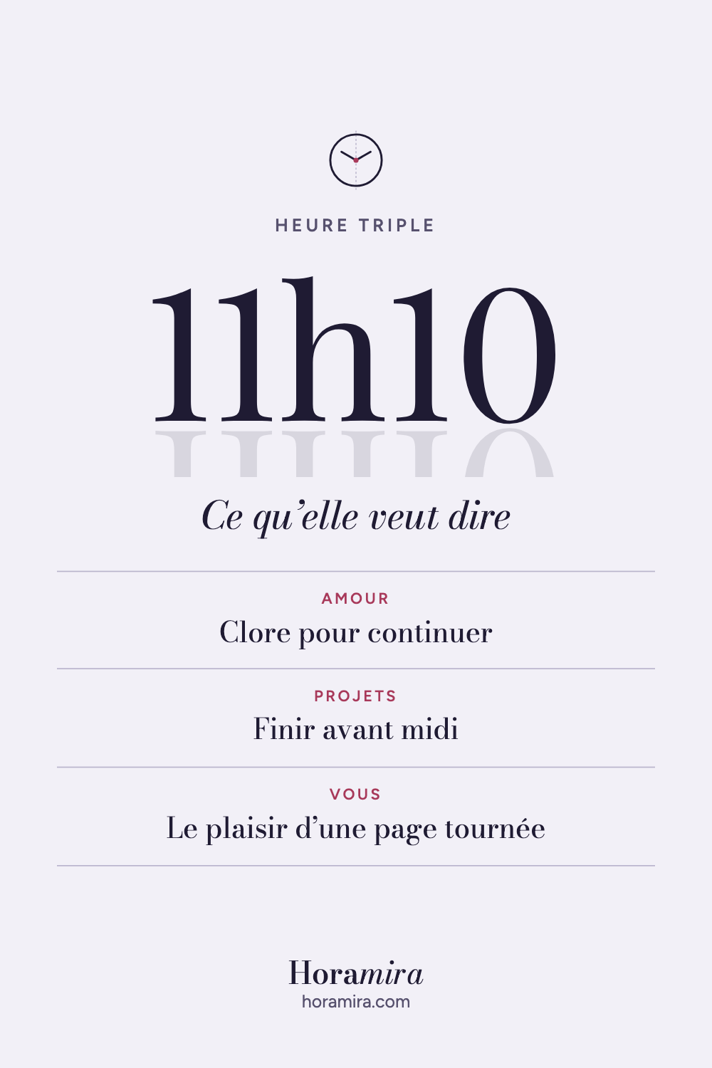 11h10 : signification de l’heure triple