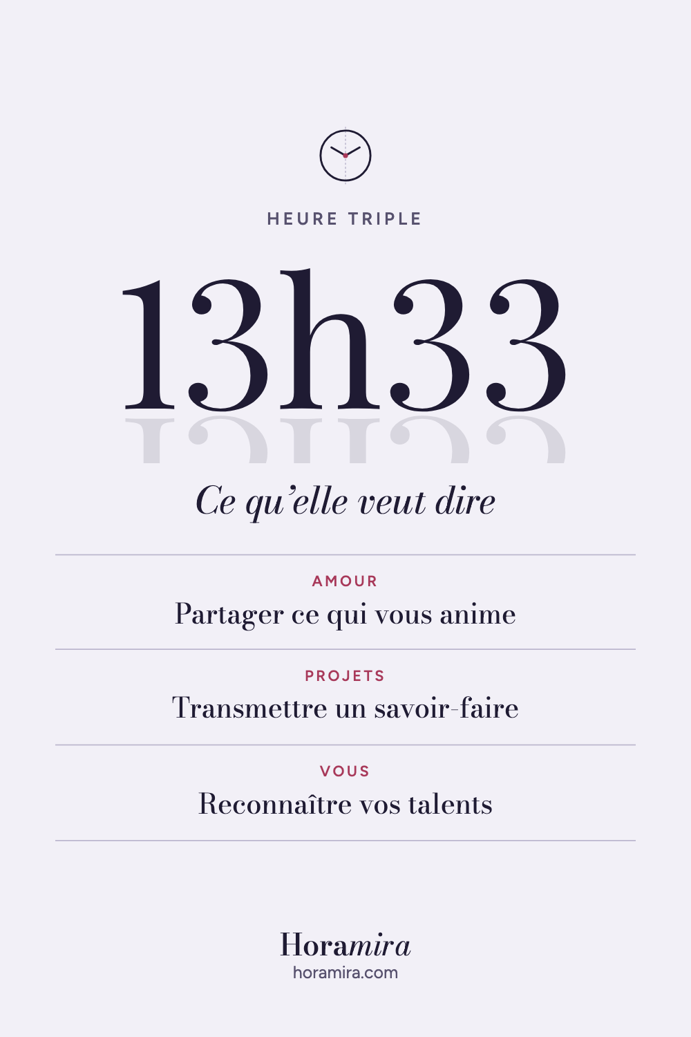 13h33 : signification de l’heure triple