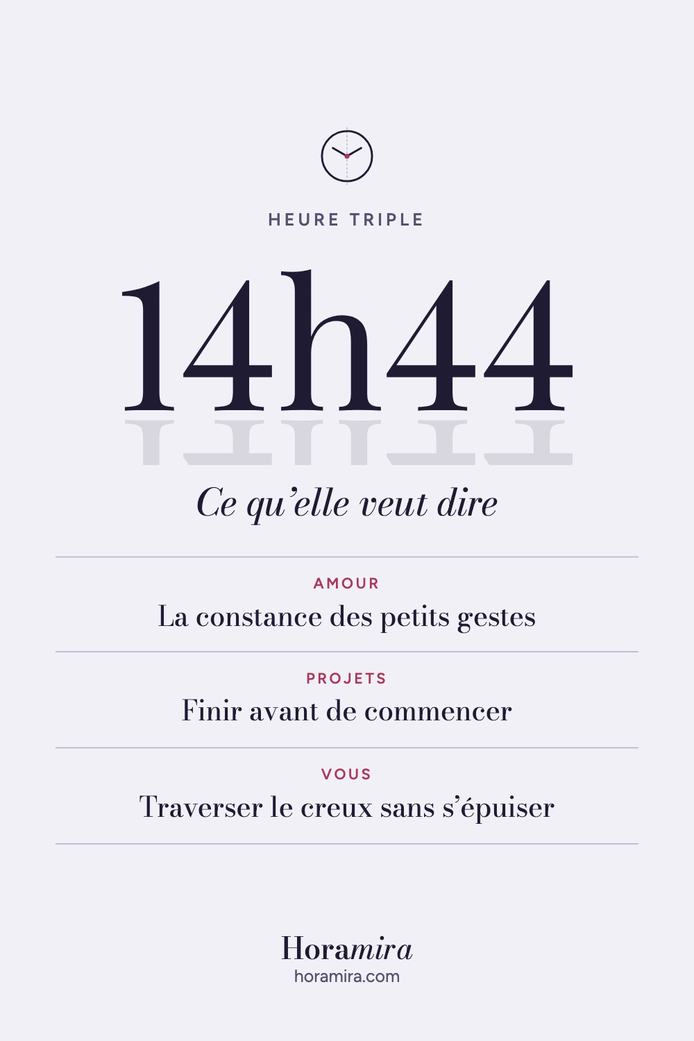 14h44 : signification de l’heure triple