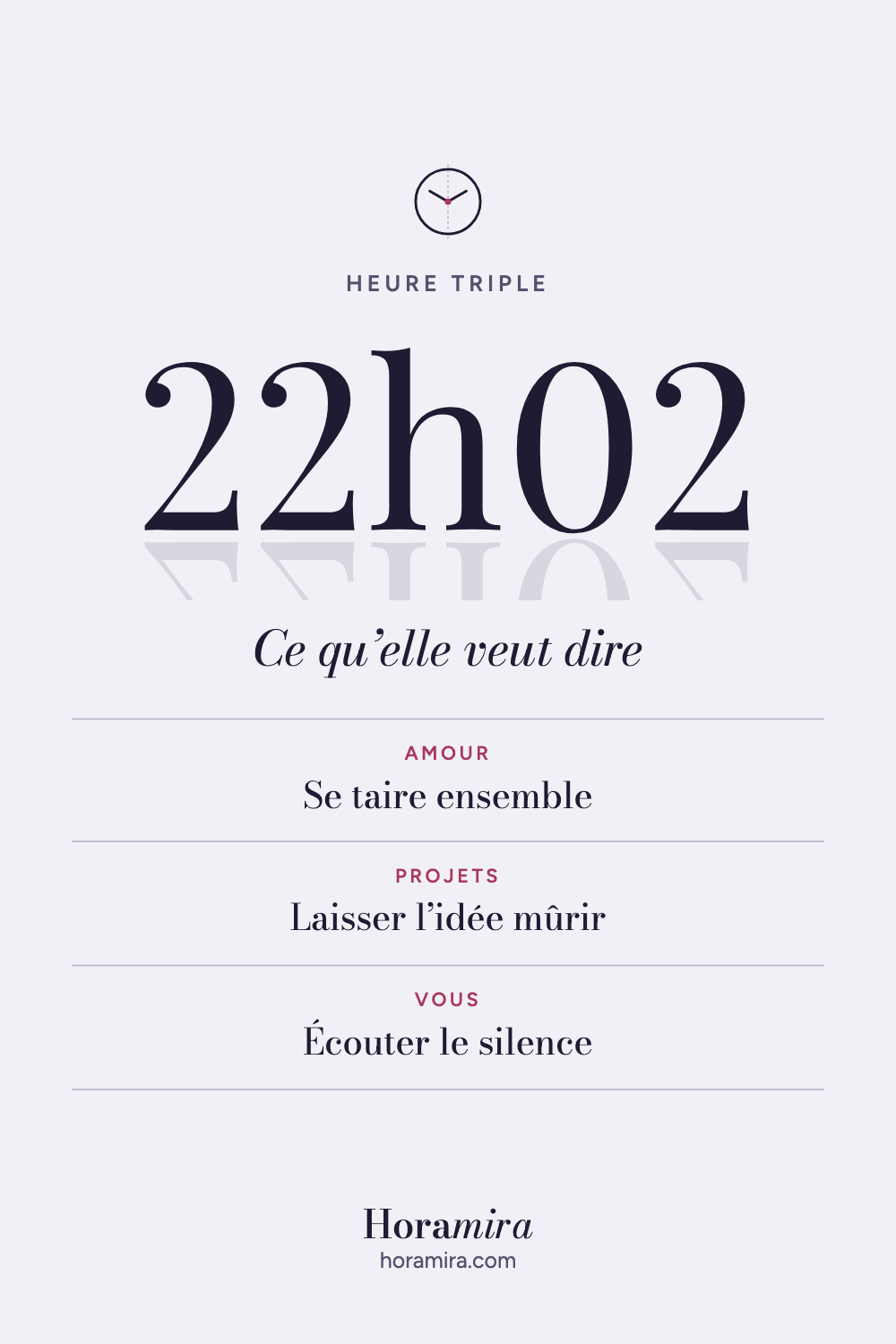 22h02 : signification de l’heure triple