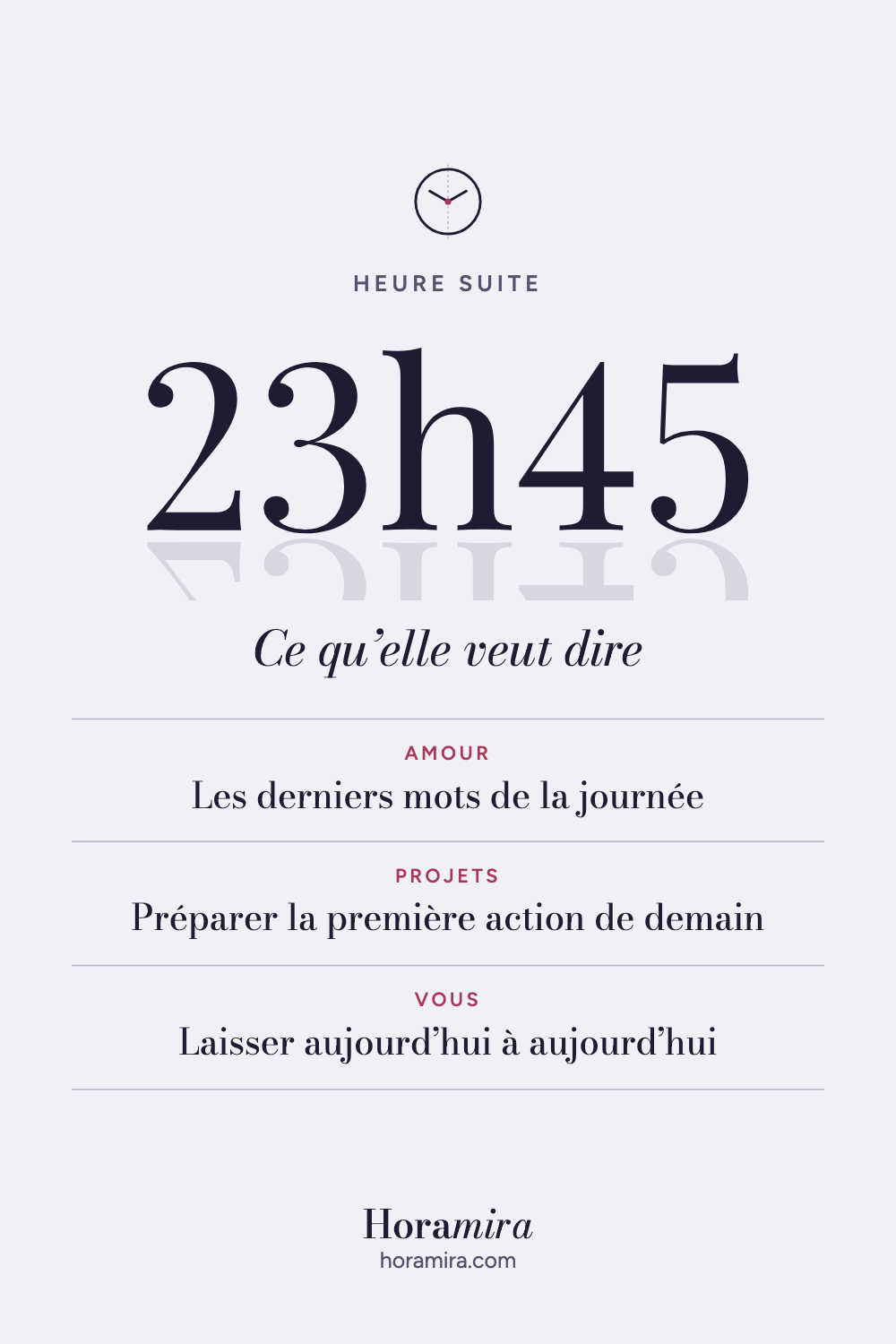 23h45 : signification de l’heure suite